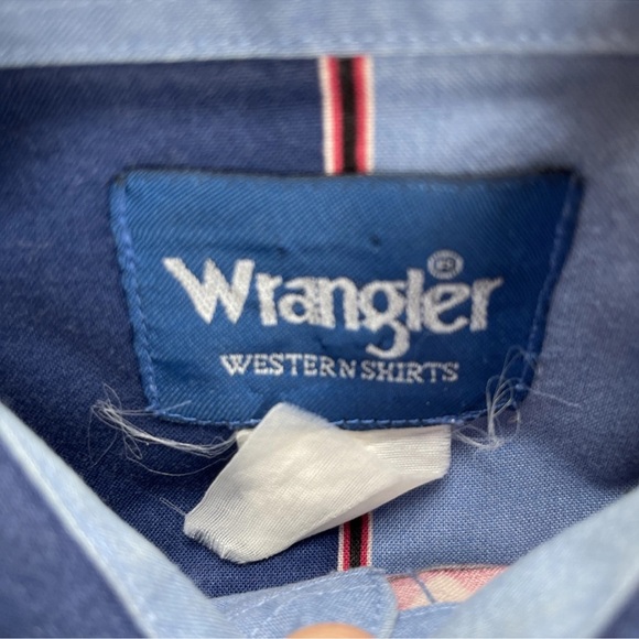 Vintage Wrangler Brushpopper Shirt Mens M Pearl Snap Aztec Southwestern Cowboy - Picture 10 of 11